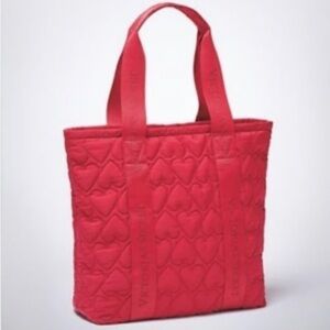 Quilted Red Heart Tote Bag